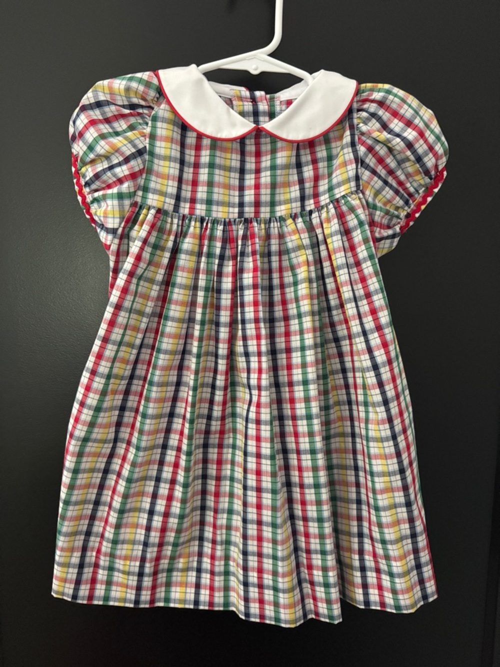 The Beaufort Bonnet Company Multicolor Plaid Dress with White Peter Pan Collar